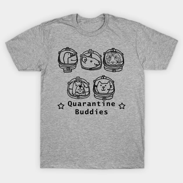 Space Crew 2420 Quarantine Buddies Line Drawing T-Shirt by ellenhenryart